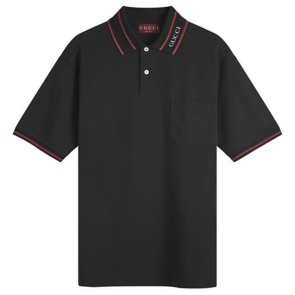 Men’s Large Gucci Logo Collar Polo Shirt
